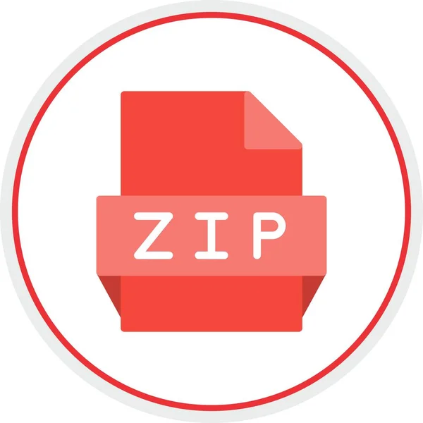 Zip Flat Circle Vector Icon Desig — Stock vektor