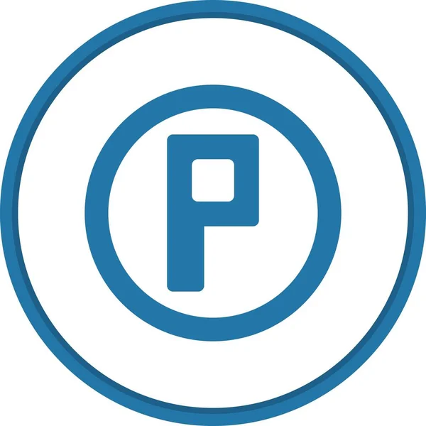 Parkplatz Flat Circle Vector Icon Desig — Stockvektor