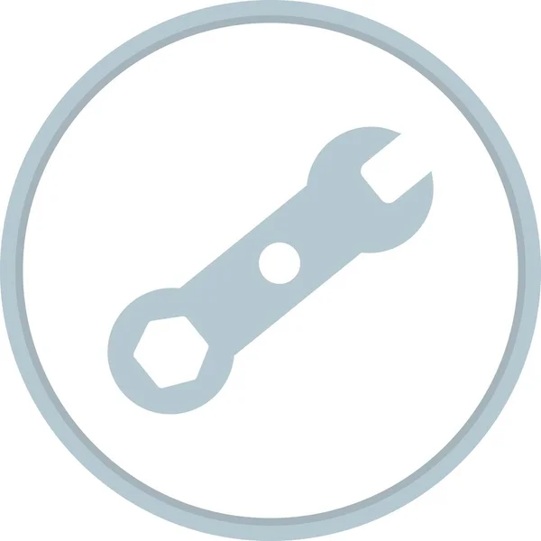 Schraubenschlüssel Flat Circle Vector Icon Desig — Stockvektor