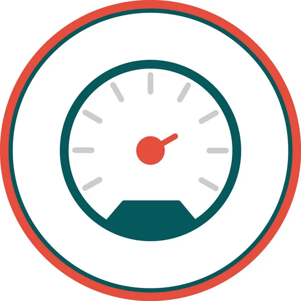 Medidor Velocidade Flat Circle Vector Icon Desig — Vetor de Stock