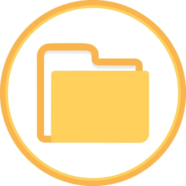 Folder Flat Circle Vector Icon Desig — Stock Vector
