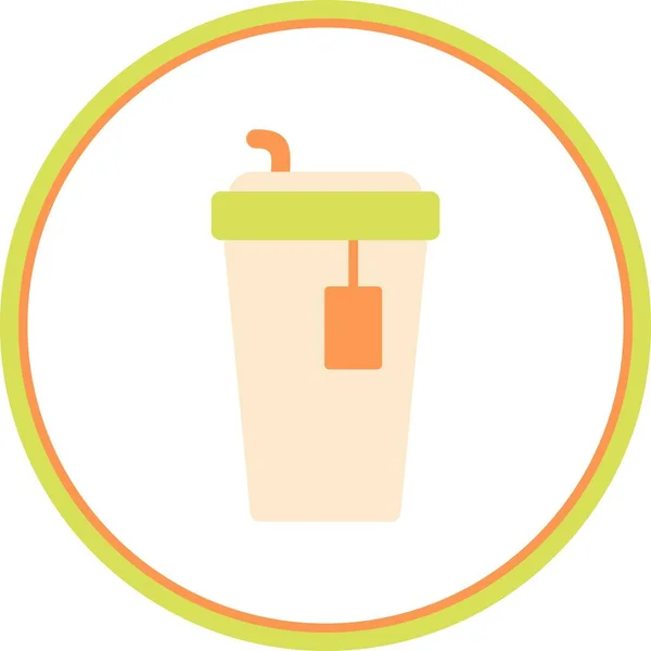 Ice Tea Flat Circle Vector Icon Desig — Stock vektor