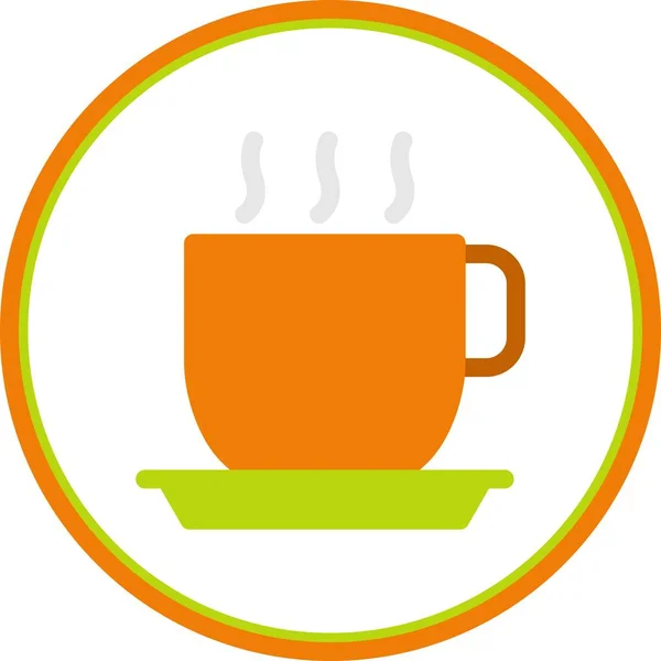 Tea Mug Flat Circle Vector Icon Desig — Stock Vector
