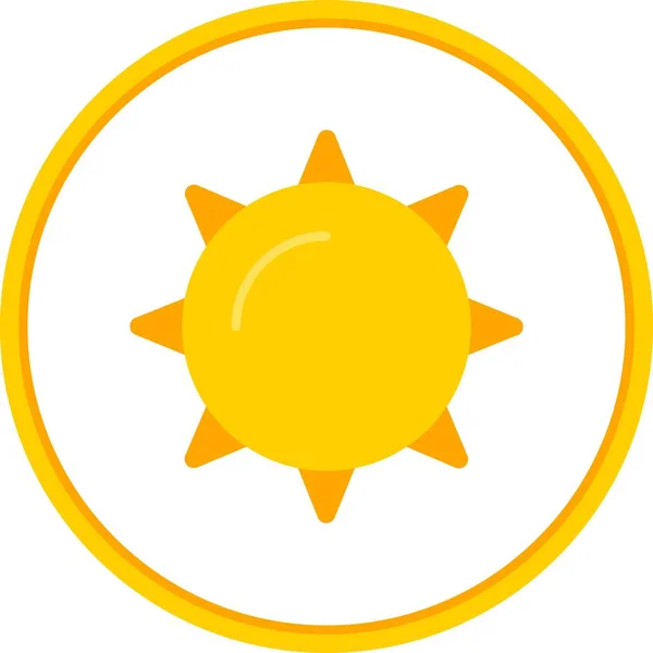 Sun Flat Circle Vector Icon Desig — Stock Vector