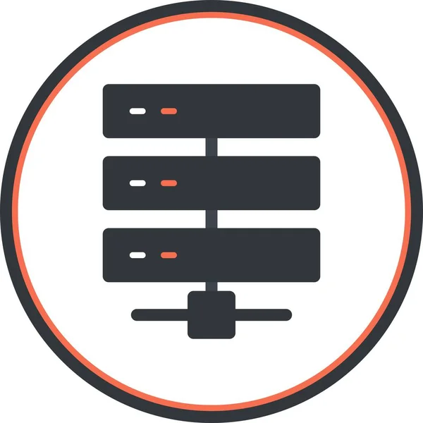 Server Flat Circle Vektor Icon Desig — Stockvektor