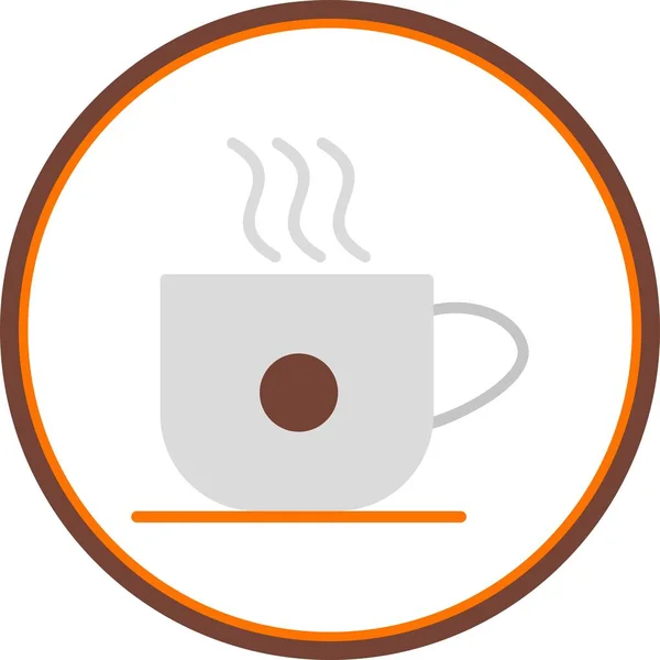 Coffee Cup Plochý Kruh Vektor Icon Desig — Stockový vektor