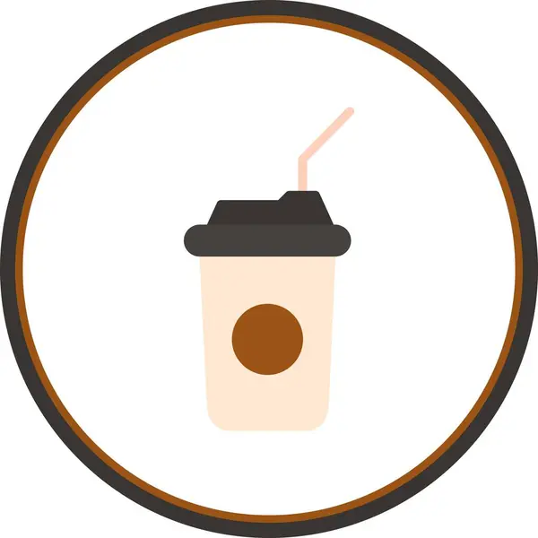 Einweg Kaffeetasse Flat Circle Vector Icon Desig — Stockvektor