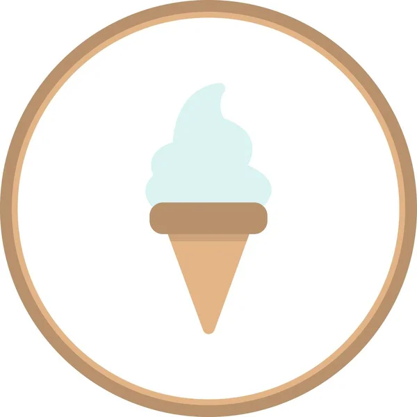 アイスクリームフラットサークルベクトルアイコンデザイン — ストックベクタ