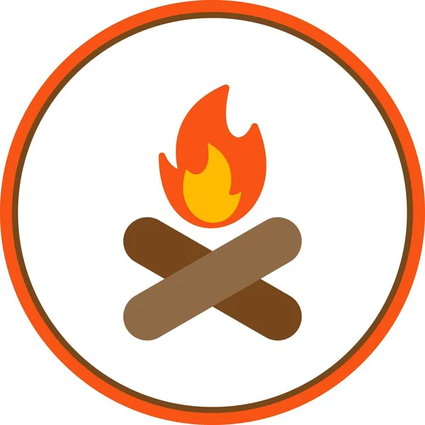 Bonfire Flat Circle Vector Icon Desig — Stock Vector