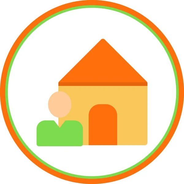 Home Flat Circle Vector Icon Desig — Stock Vector