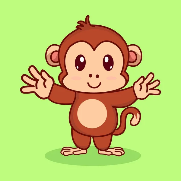 Macaco Desenho Animado Ícone Vetor Ilustração —  Vetores de Stock