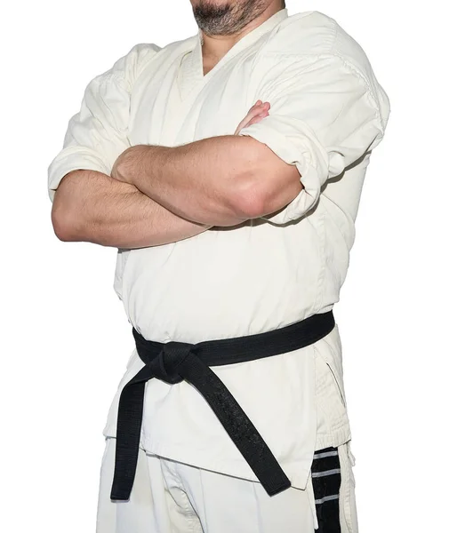 Man in karate martial arts uniform — Stock Photo, Image