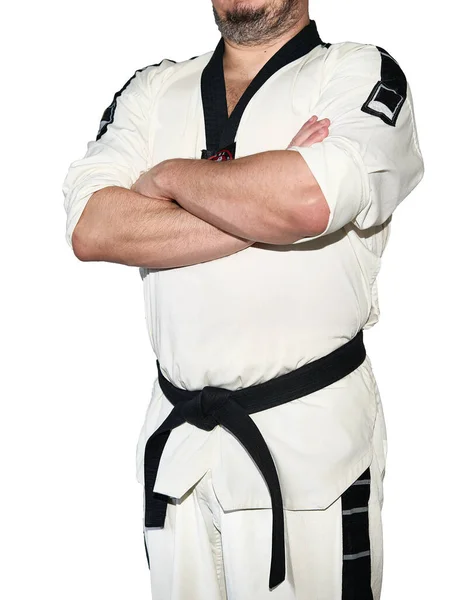 Man i taekwondo kampsport uniform — Stockfoto