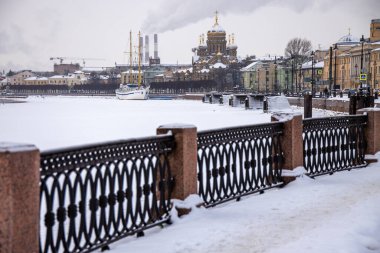 Lieutenant Schmidt Embankment in winter