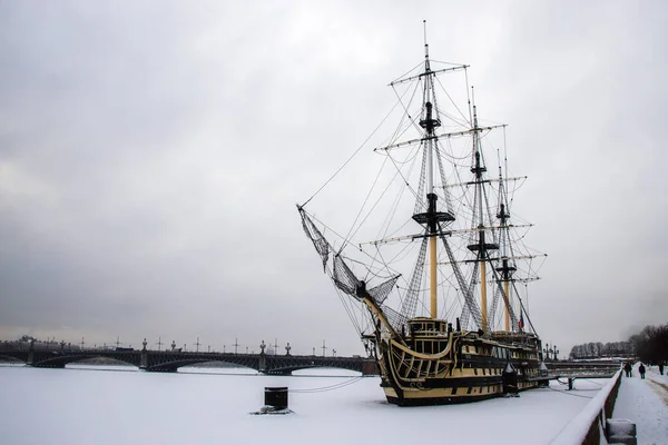 View of the frigate Grace in winter Stock Picture