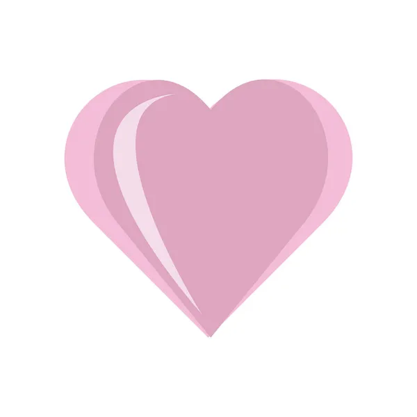 Серце Символ Любові Валентина Flat Pink Icon Isolated White Background — стоковий вектор