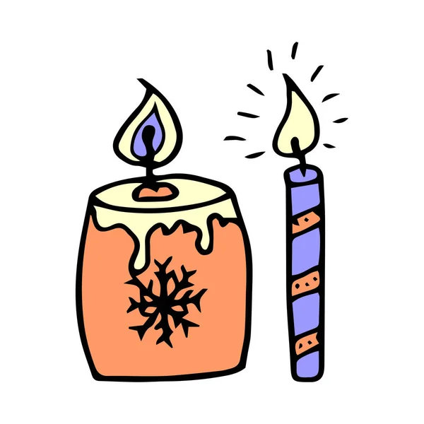Декоративне свято барвисті свічки каракулі Векторні ілюстрації — стоковий вектор