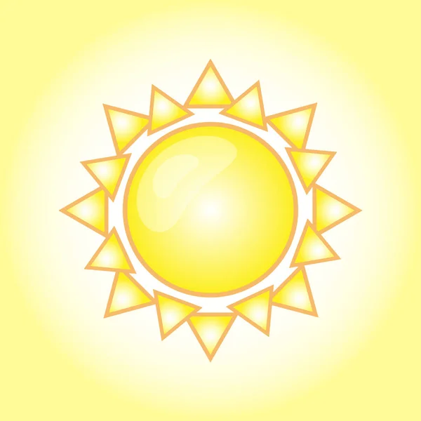Flat illustration sun on the yellow background vector — Vetor de Stock
