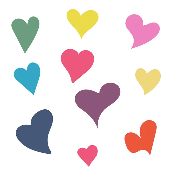 Валентина серця барвистий набір Векторні ілюстрації EPS 10 — стоковий вектор