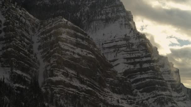 Veduta Aerea Della Neve Creste Montagna Orem Utah Stati Uniti — Video Stock