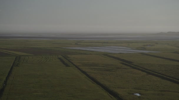 Luchtfoto Van Landbouwgebied Dyrholaey Ijsland — Stockvideo