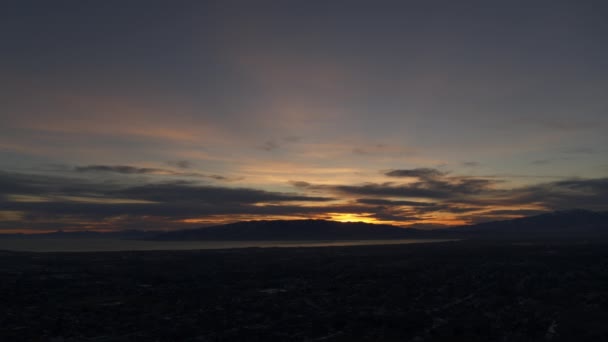 Scenic View Clouds Distant Mountain Range Sunset Cedar Hills Utah — Stockvideo