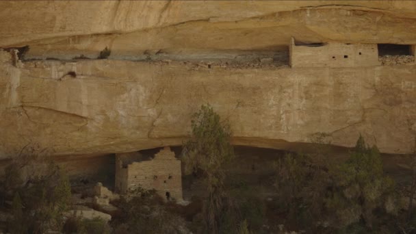 Antiguas Viviendas Lejanas Parque Nacional Mesa Verde Cortez Colorado Estados — Vídeo de stock