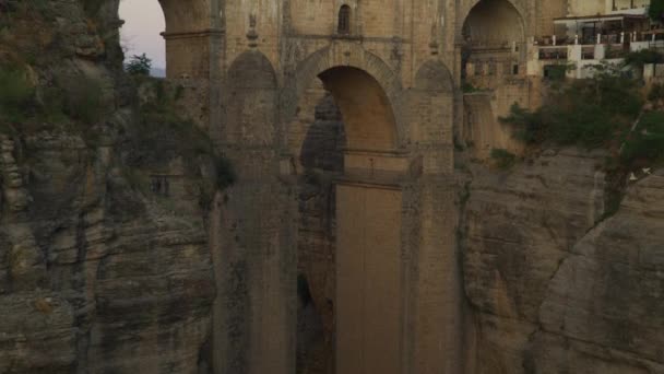 Sklon Skalních Útvarů Puente Nuevo Ronda Malaga Španělsko — Stock video