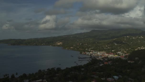 Zdjęcie Lotu Ptaka Zatoki Nabrzeża Wyspy Grenville Grenada — Wideo stockowe