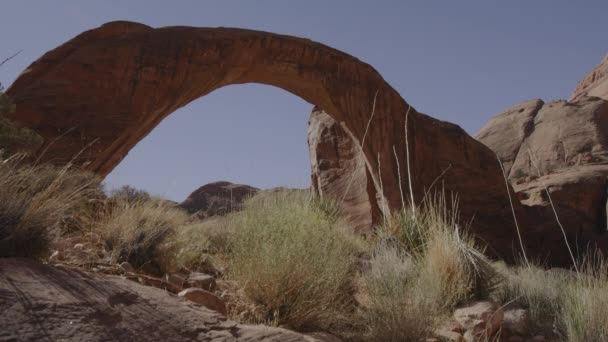 Rainbow Bridge National Monument Rock Formation Glen Canyon National Recreation — Stock Video