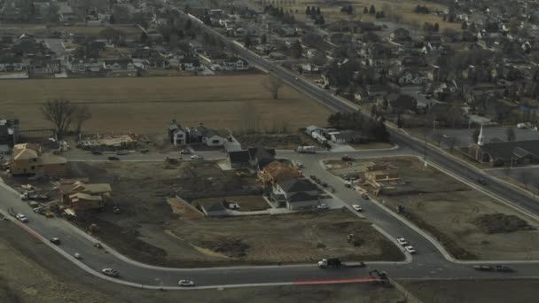 Aerial View Houses Construction Suburban Neighborhood Pleasant Grove Utah United — Stock Video