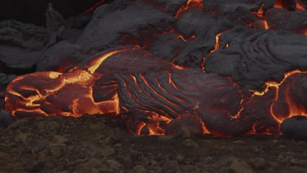 Lava Fundida Campo Volcánico Grindavik Reykjanes Islandia — Vídeos de Stock