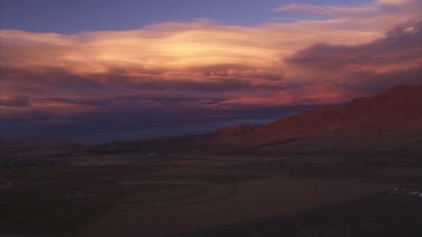 Scenic View Farm Landscape Sunset Eagle Mountain Utah Verenigde Staten — Stockvideo