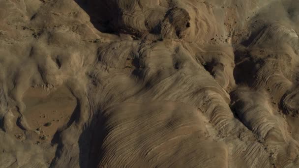 Aerial Flyover Directly Brown Desert Landscape Glen Canyon National Park — Vídeos de Stock