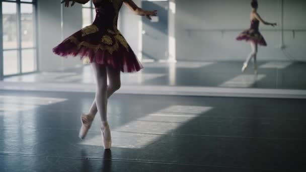 Benen Van Ballerina Die Dansen Pointe Beoefenen Dansstudio Lehi Utah — Stockvideo