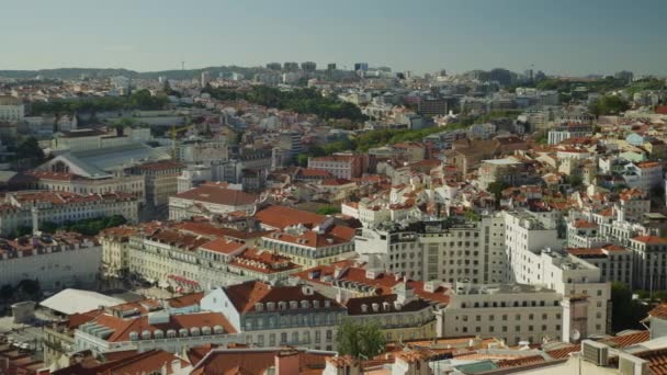 Panning Výstřel Střech Městě Lisabon Lisabon Portugalsko — Stock video