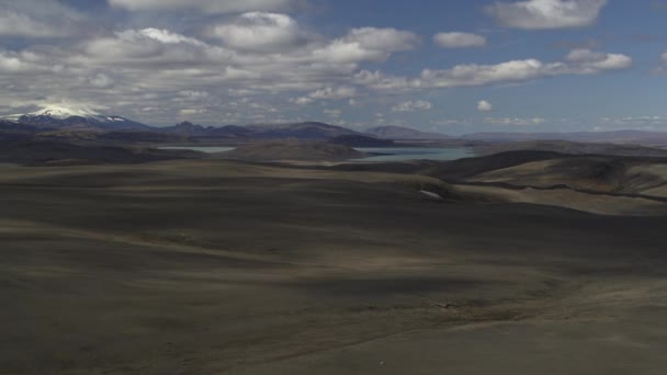 Aerial Flyover View Rolling Landscape Highlands Iceland — Stock Video