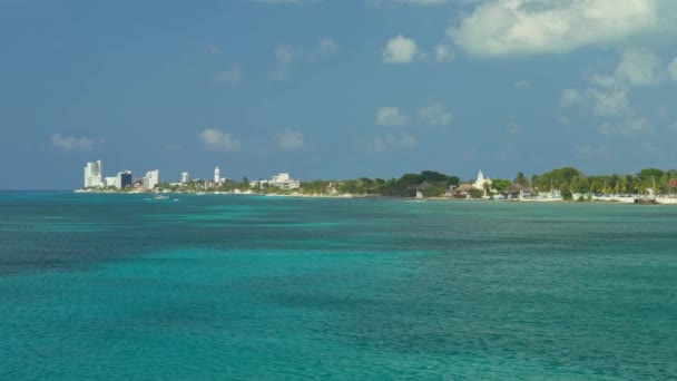Ondulación Del Agua Del Océano Cerca Isla Cozumel Quintana Roo — Vídeos de Stock