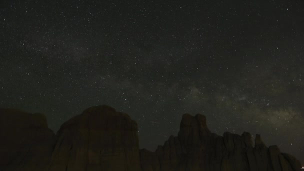 Zeitraffer Des Sternbildes Milchstraße Der Nacht Glen Canyon National Recreation — Stockvideo