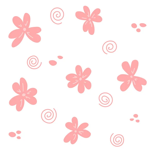 Doodles Cor Rosa Elementos Para Design Ilustração Vetorial Isolada Sobre —  Vetores de Stock