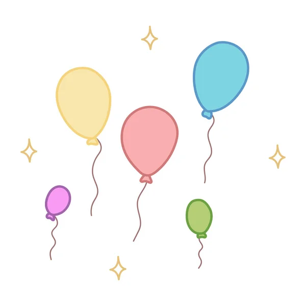 五彩斑斓的气球 在白色背景上孤立的向量图 — 图库矢量图片