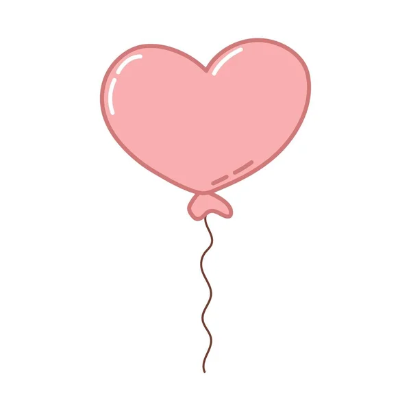 Heart Balloon Vector Illustration Isolated White Background — Stock vektor