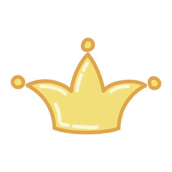 Corona Princesa Estilo Dibujos Animados Ilustración Hecha Mano Vector Aislado — Vector de stock