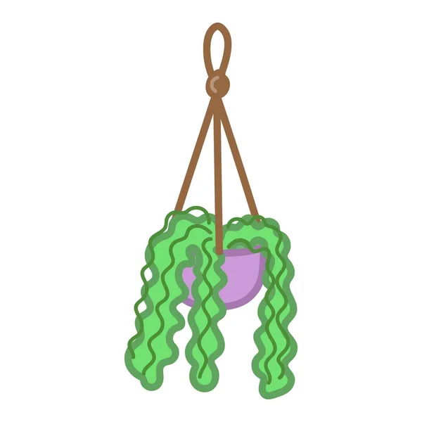 Climbing Plant Hanging Pot Cute Illustration Cartoon Style Vector Art — Διανυσματικό Αρχείο