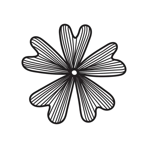 Simple Flower Line Art Drawing Hand Drawn Illustration Abstract Vector — Image vectorielle