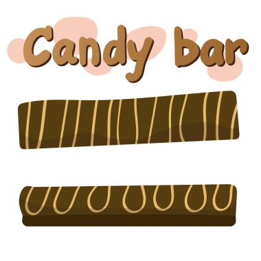 Two chocolate bars. Candy. Sweets. Flat vector illustration on white background