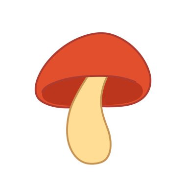 Mushroom hand drawn art. Autumn illustration in cartoon style. Vector art isolated on white background.