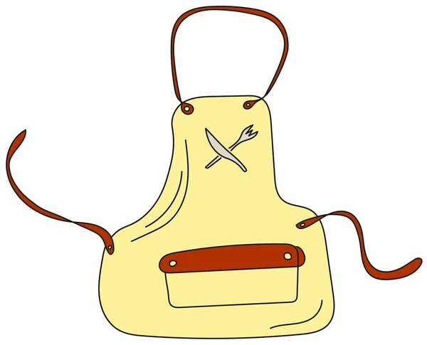 Celemek Kuning Pakaian Untuk Dapur Ilustrasi Vektor Diisolasi Pada Latar - Stok Vektor