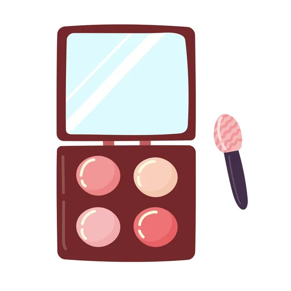 Paleta Sombra Cores Pastel Com Aplicador Pincel Produto Maquiagem Compacto —  Vetores de Stock