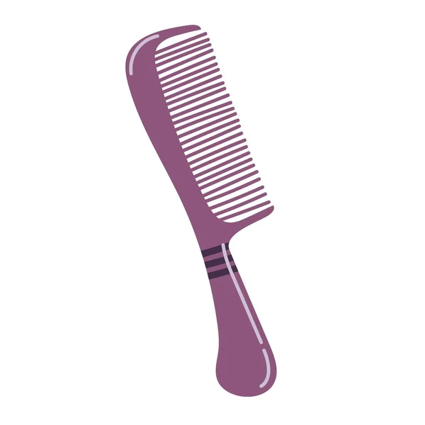 Peigne Brosse Cheveux Style Dessin Animé Plat Illustration Vectorielle Isolée — Image vectorielle